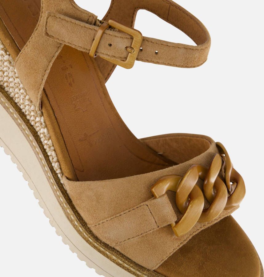 tamaris Sandalen met hak cognac Leer