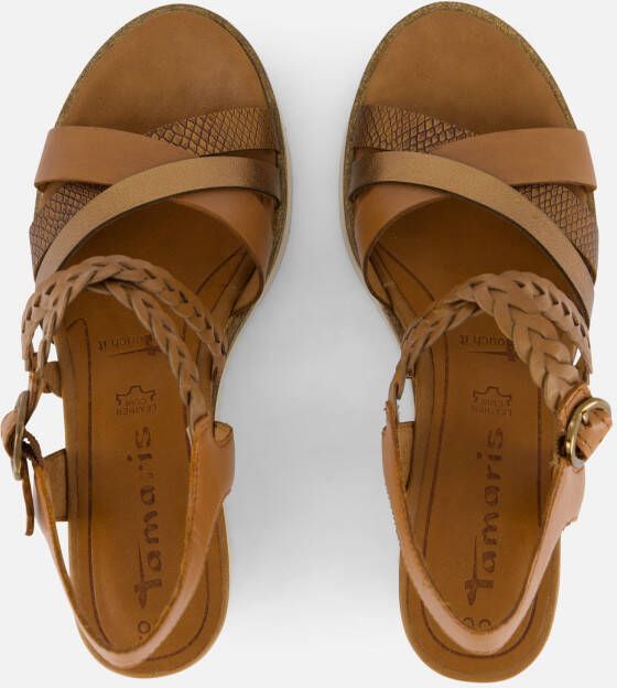 tamaris Sandalen met hak cognac Synthetisch