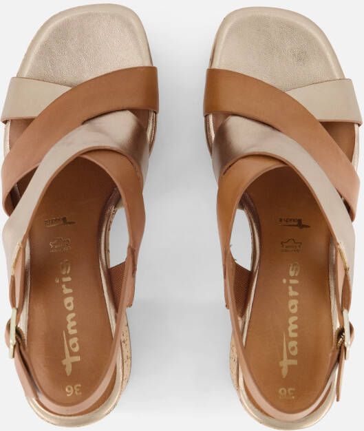 tamaris Sandalen met hak cognac Synthetisch