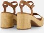 Tamaris Sandalen met hak cognac Textiel Dames - Thumbnail 6