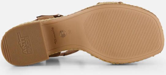 tamaris Sandalen met hak cognac Textiel