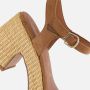 Tamaris Sandalen met hak cognac Textiel Dames - Thumbnail 9