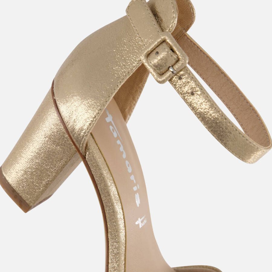 tamaris Sandalen met hak goud Textiel