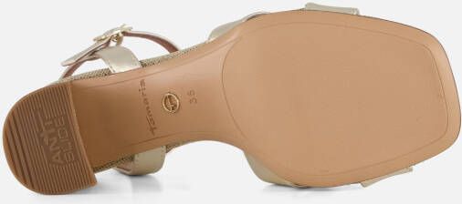 tamaris Sandalen met hak goud Textiel