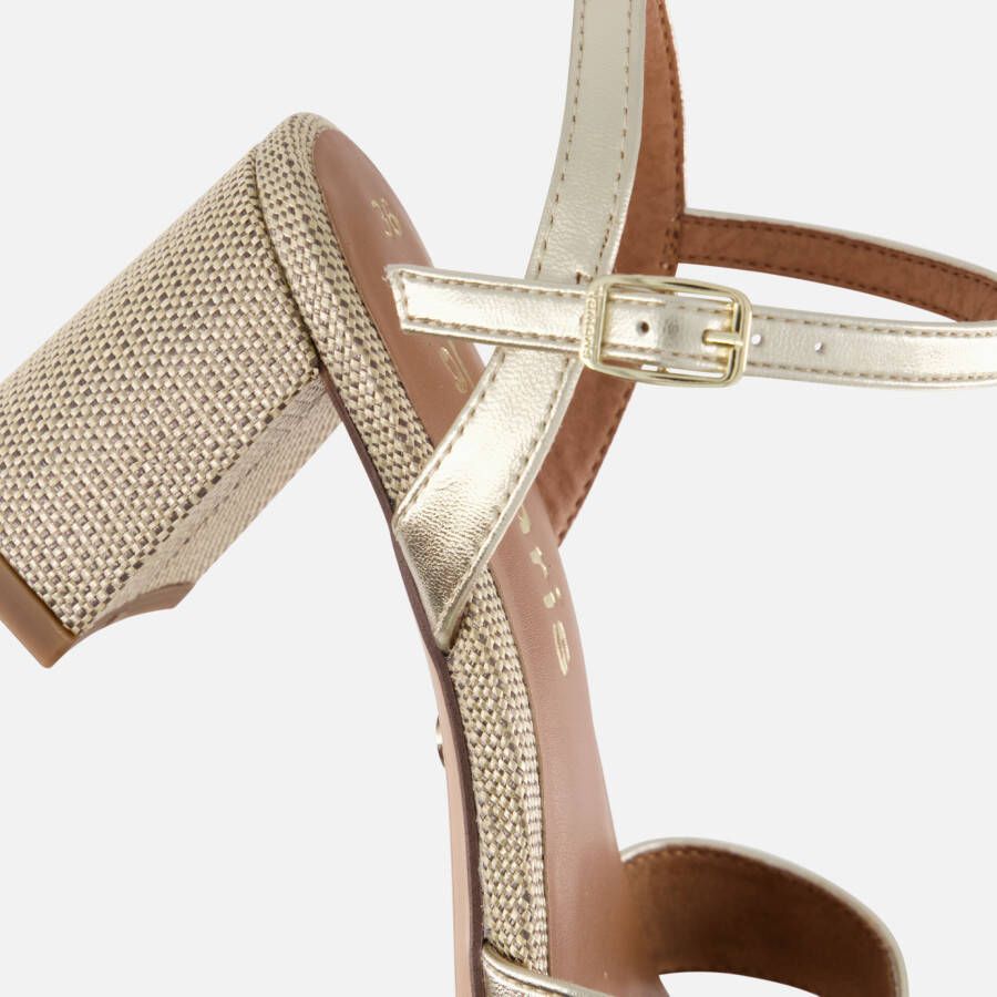 tamaris Sandalen met hak goud Textiel