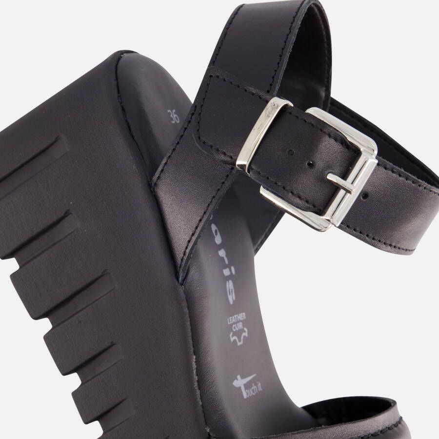 tamaris Sandalen met hak zwart Leer