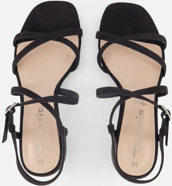 tamaris Sandalen met hak zwart Textiel