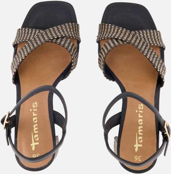 tamaris Sandalen met hak zwart Textiel