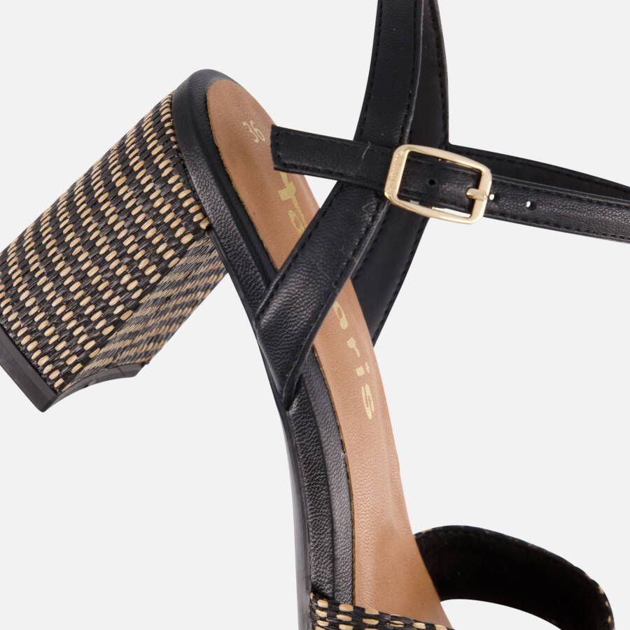 tamaris Sandalen met hak zwart Textiel
