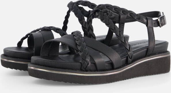 tamaris Sandalen met sleehak zwart Imitatieleer