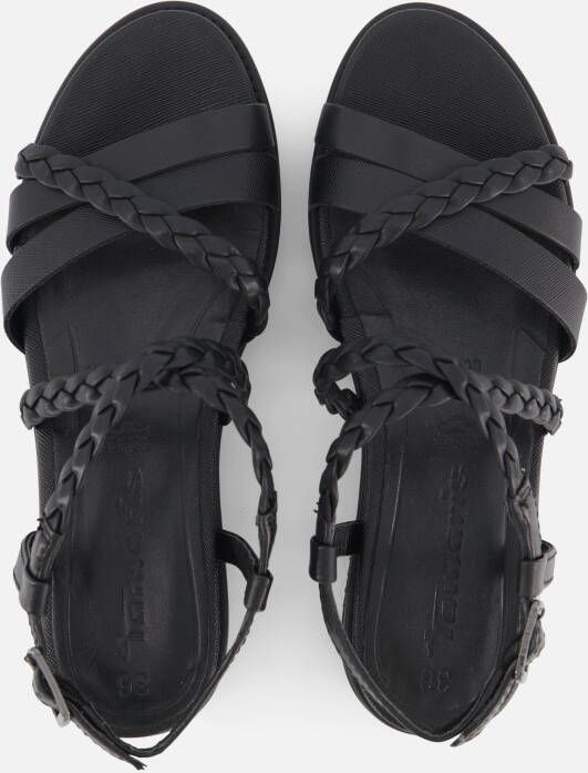tamaris Sandalen met sleehak zwart Imitatieleer