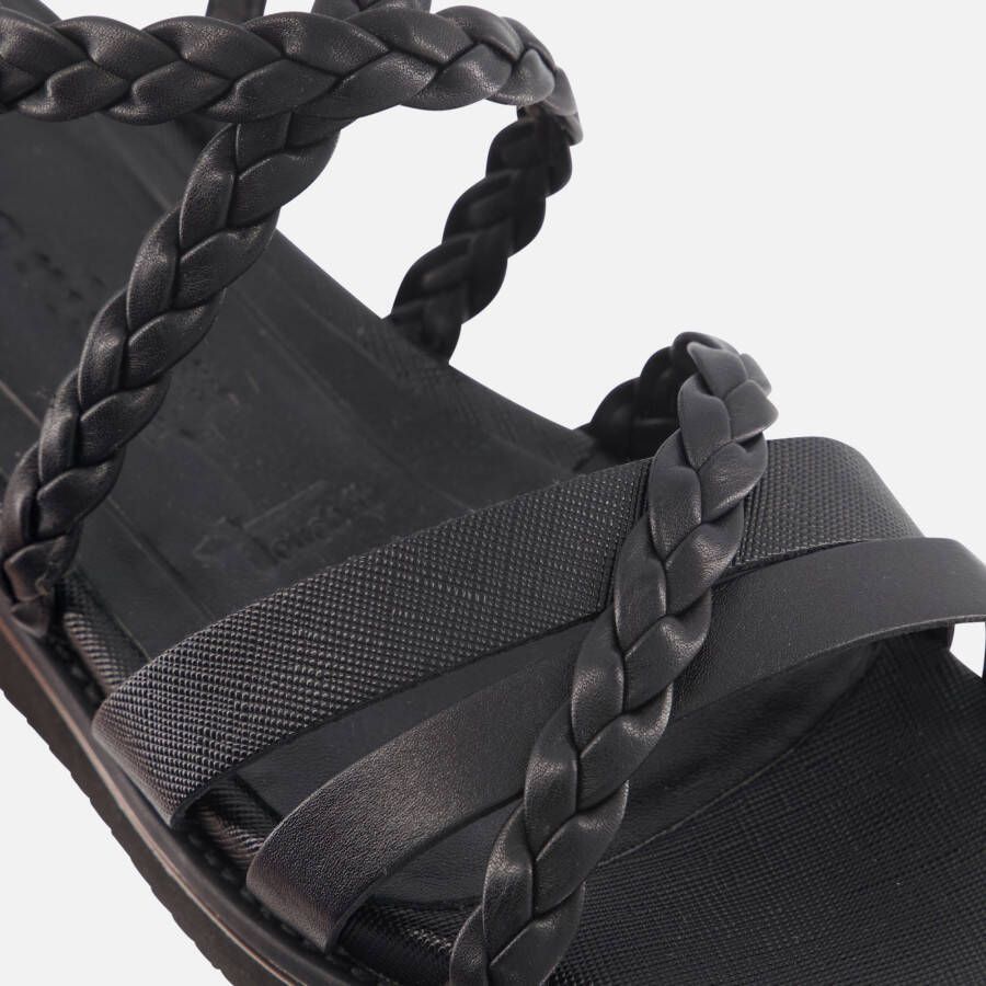 tamaris Sandalen met sleehak zwart Imitatieleer