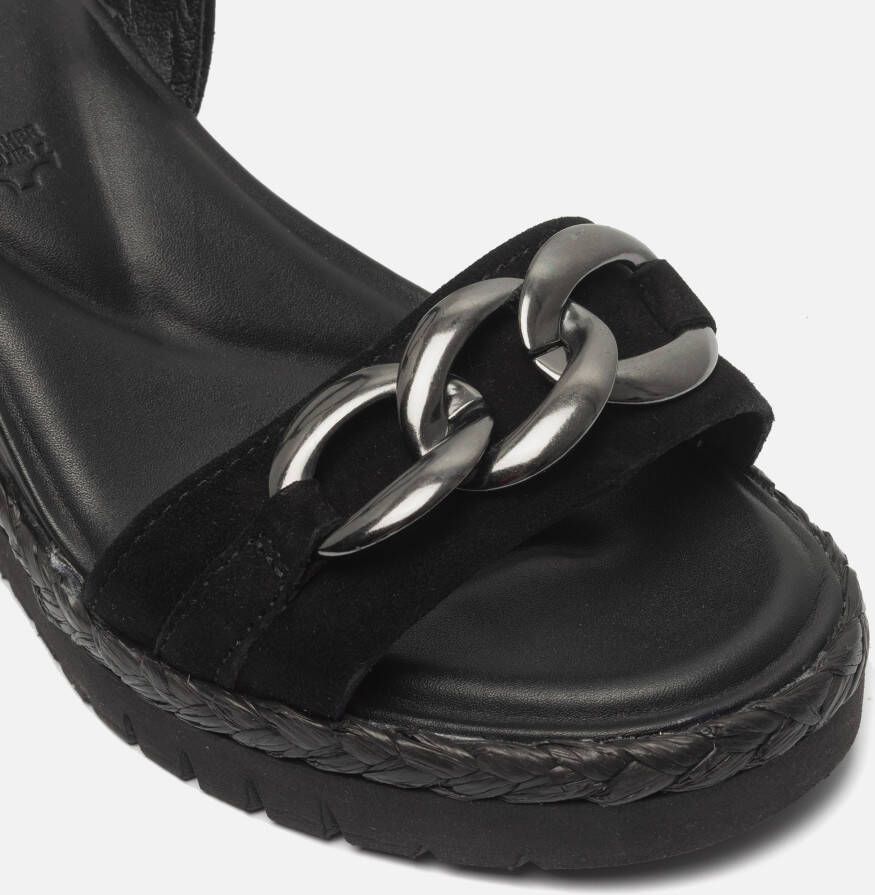 tamaris Sandalen met sleehak zwart Leer