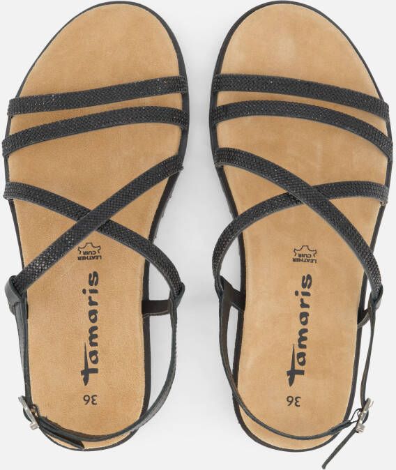 tamaris Sandalen zwart Leer