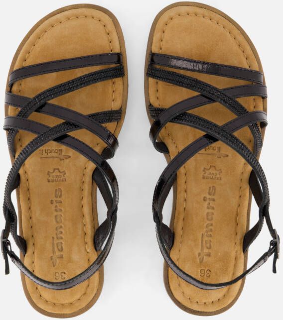 tamaris Sandalen zwart Leer