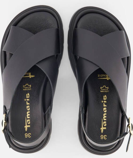 tamaris Sandalen zwart Leer