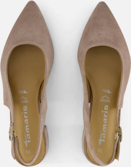 tamaris Slingback Pumps taupe Leer