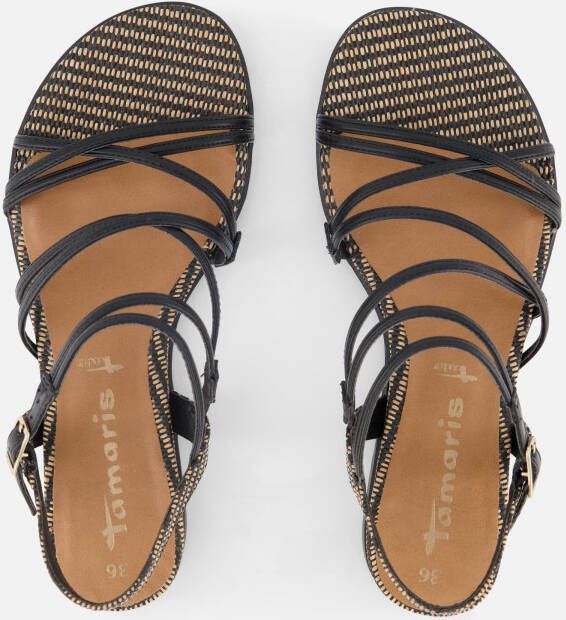 tamaris Slippers zwart Textiel