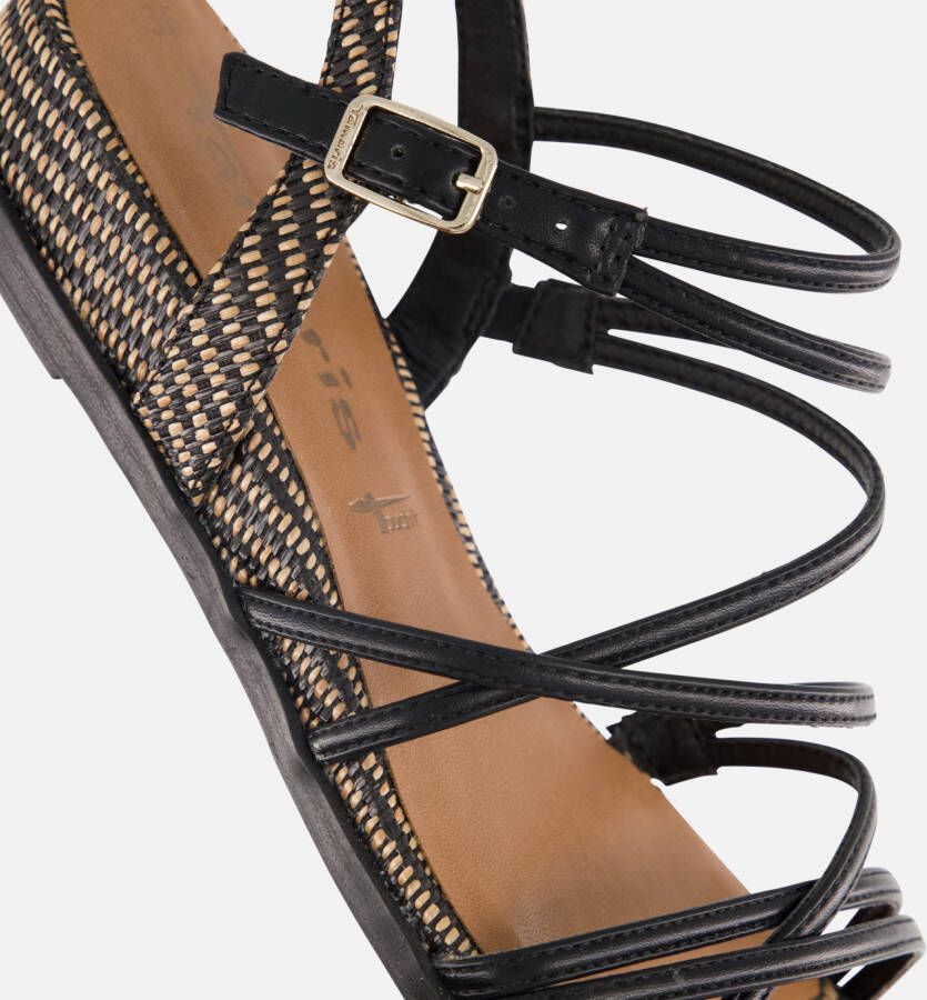 tamaris Slippers zwart Textiel