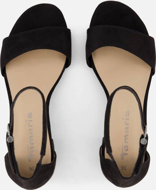 tamaris Sandalen met hak zwart Textiel