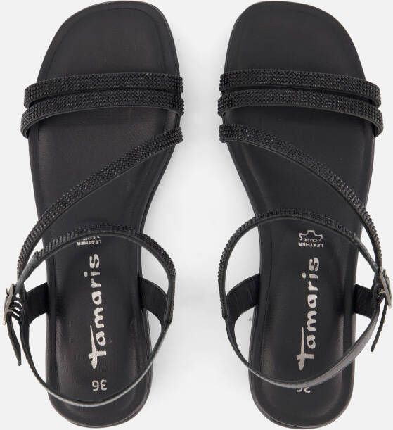 tamaris Strass Sandalen zwart Leer