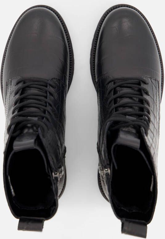 tamaris Veterboots Croco zwart Leer