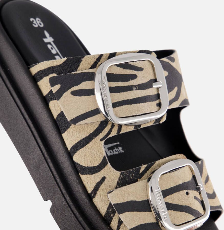 tamaris Zebra Slippers zwart Leer