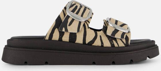 tamaris Zebra Slippers zwart Leer