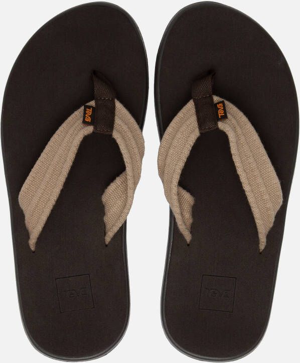 Teva Voya Canvas Flip Slippers beige Rubber