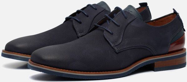 Van Lier Amalfi Veterschoenen blauw Nubuck