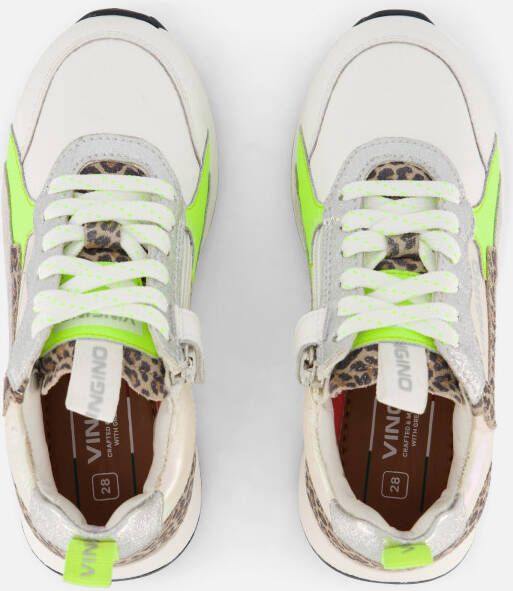 VINGINO Animal Sneakers wit Leer