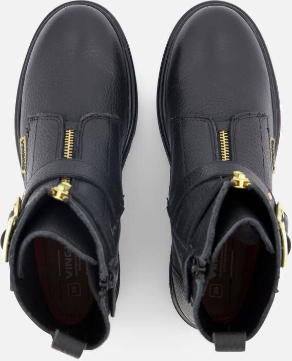 VINGINO Biker boots zwart Leer