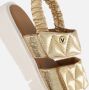 Vingino VIN825403-995 Meisjes Platte Sandalen Goud Leer Klittenband - Thumbnail 9