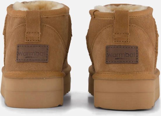Warmbat Durack Plateau Enkellaarsjes cognac