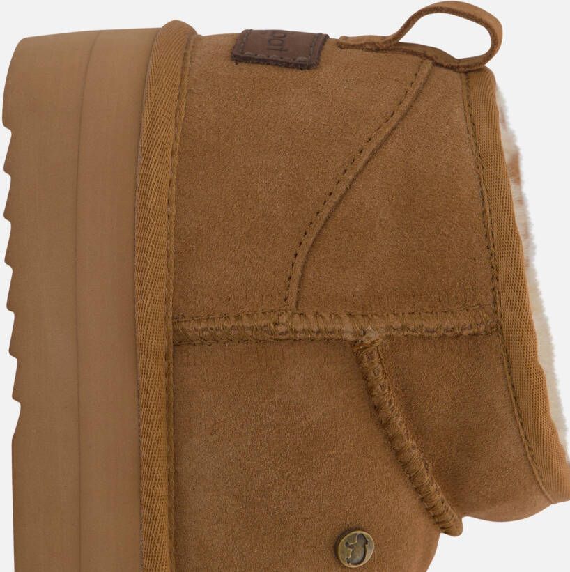 Warmbat Durack Plateau Enkellaarsjes cognac