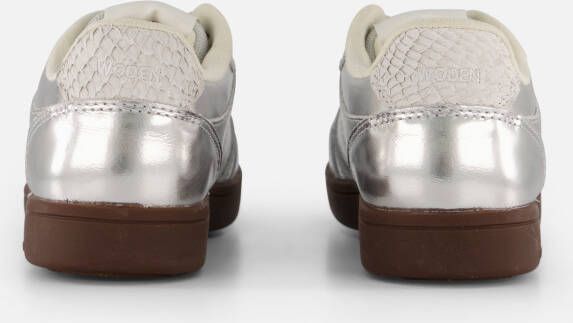 Woden Bjork Sneakers zilver Leer