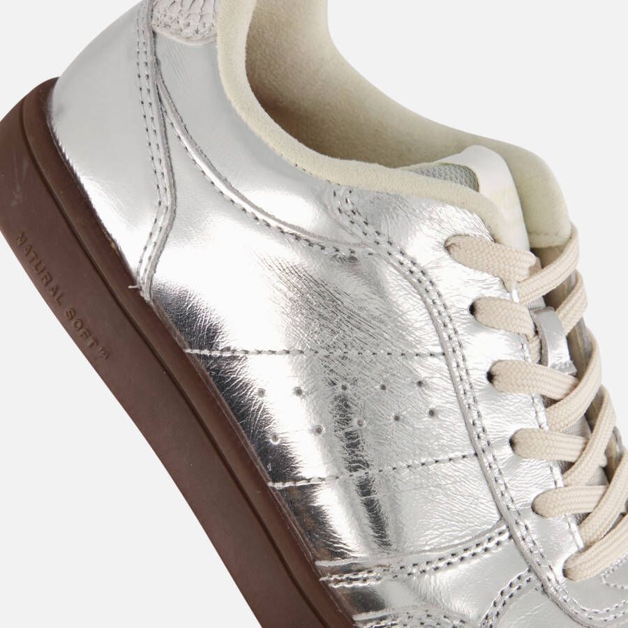Woden Bjork Sneakers zilver Leer