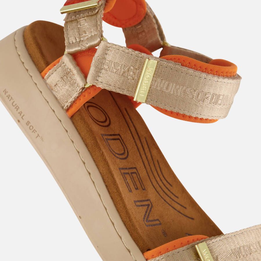 Woden Line Lite Sandalen beige Textiel