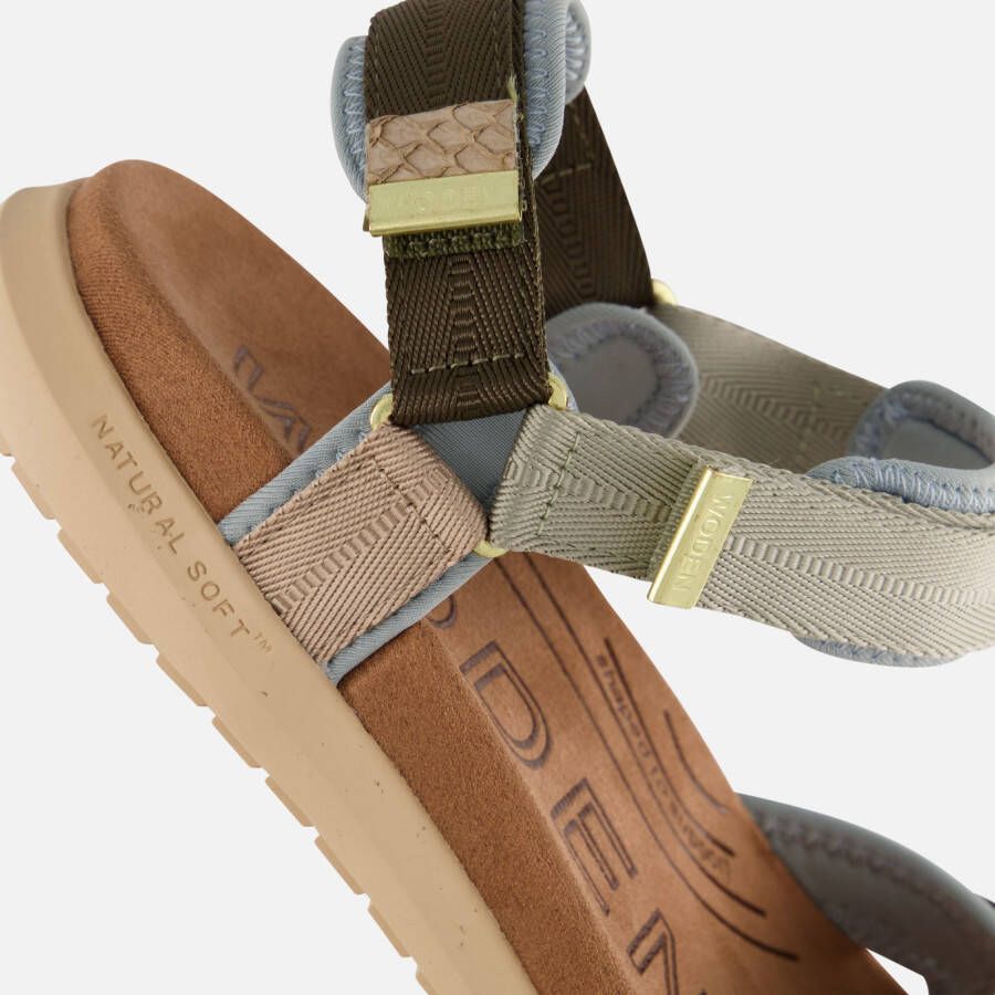 Woden Line Lite Sandalen bruin Textiel