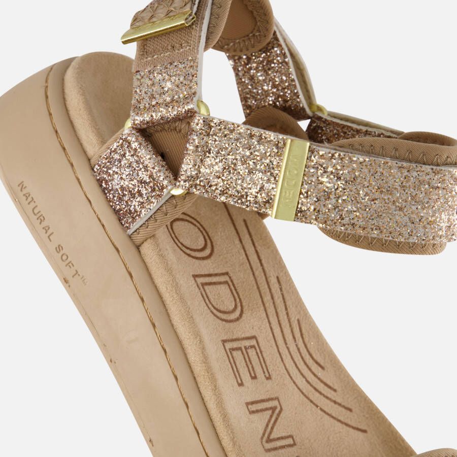 Woden Lite Line Sandalen beige Textiel