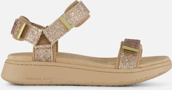 Woden Lite Line Sandalen beige Textiel