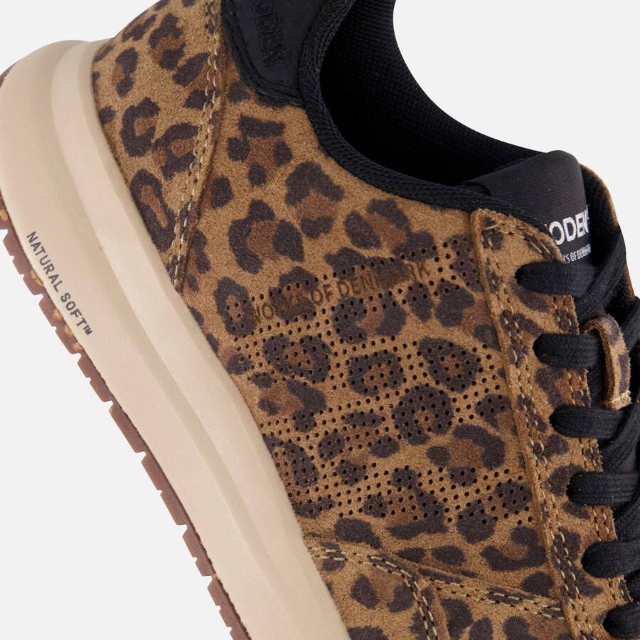 Woden Nicoline leopard sneakers bruin