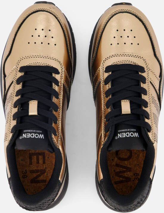 Woden Nicoline metallic sneakers goud