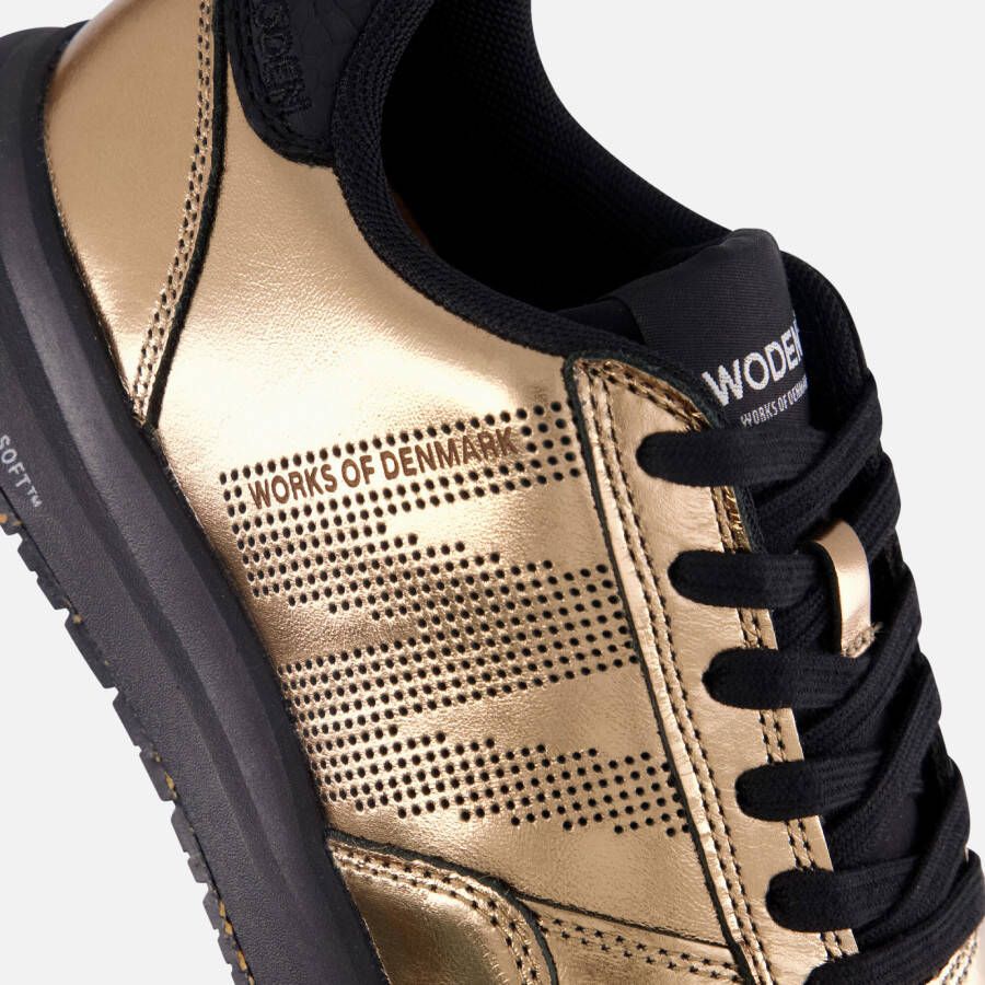 Woden Nicoline metallic sneakers goud