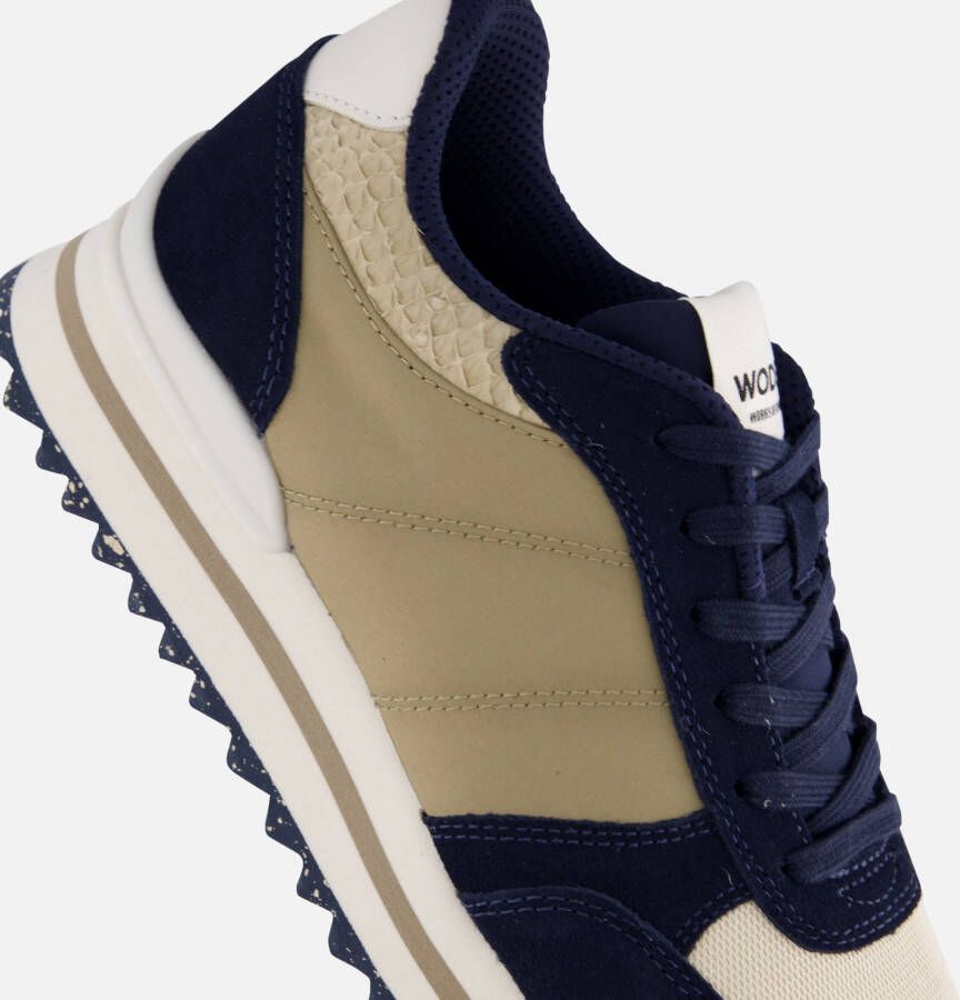 Woden Ronja Plateau Sneakers blauw Leer