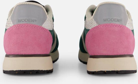 Woden Ronja Reflective Sneakers groen Leer