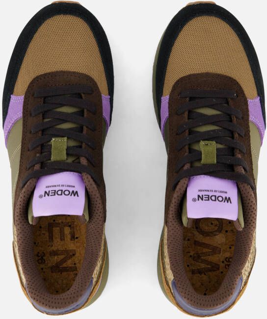 Woden Ronja Sneakers groen Leer
