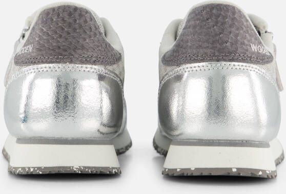 Woden Sneakers grijs Textiel