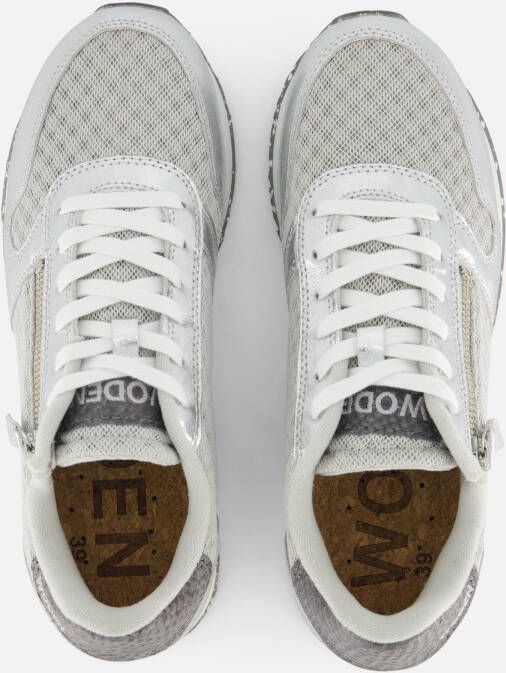 Woden Sneakers grijs Textiel