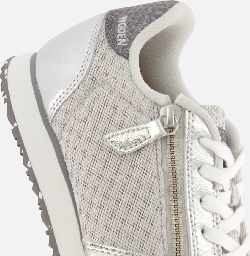 Woden Sneakers grijs Textiel